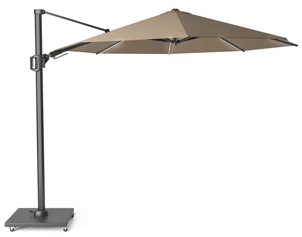 Platinum Zweefparasol Challenger T² Ø 350 Cm Taupe 1 Platinum Zweefparasol Challenger T² Ø 350 Cm Taupe